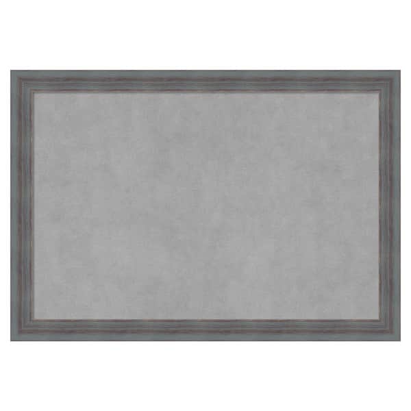 Amanti Art Dixie Grey Rustic 26 in. x 18 in. Framed Magnetic Board