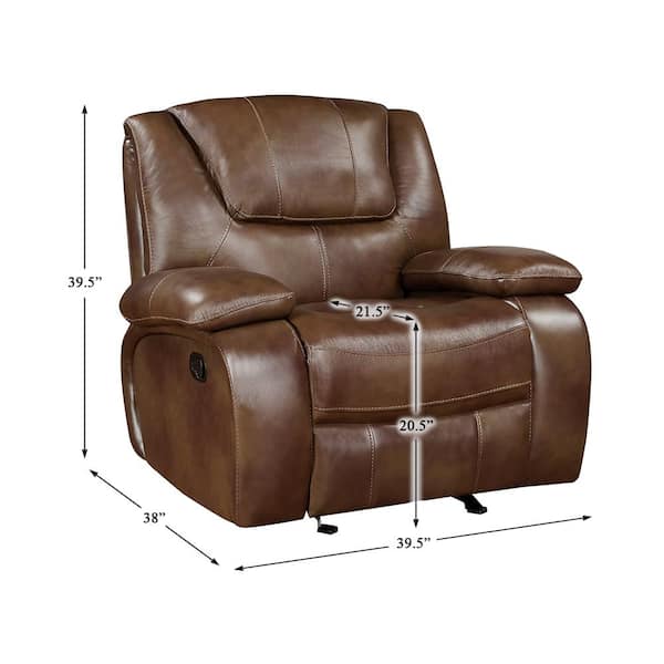 チベットラムスキン1匹物約60×95cm ブラウン Lazzara Dimitri Brown Leather Manual Glider Recliner 9639BR-1