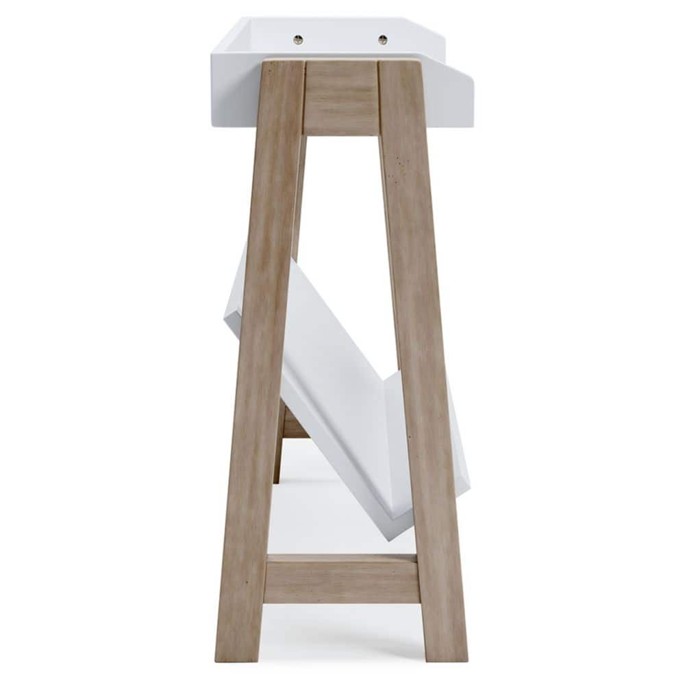 White and Beige Transitional Kids' Etagere Bookcase