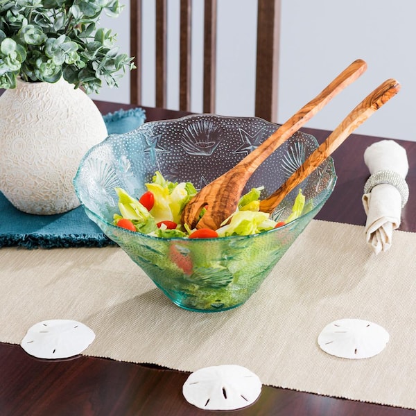 Large Glass Salad Bowl - Microwave & Dishwasher Safe - Mixing and Serving  Dish - Clear Glass Fruit Bowl and Trifle Bowl