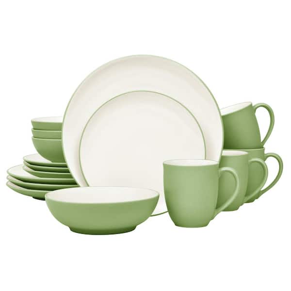 Noritake Colorwave Apple 16-Piece Coupe (Green) Stoneware Dinnerware Set, Service for 4