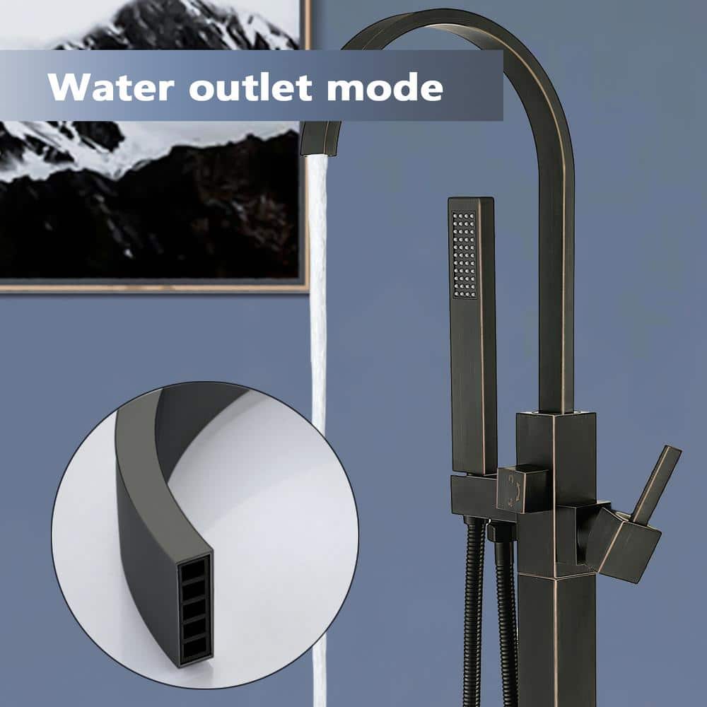 Venetian Bronze Freestanding Tub Faucet with Hand Shower
