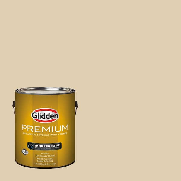 Glidden Premium 1 gal. PPG1086-3 Almond Cream Flat Exterior Latex