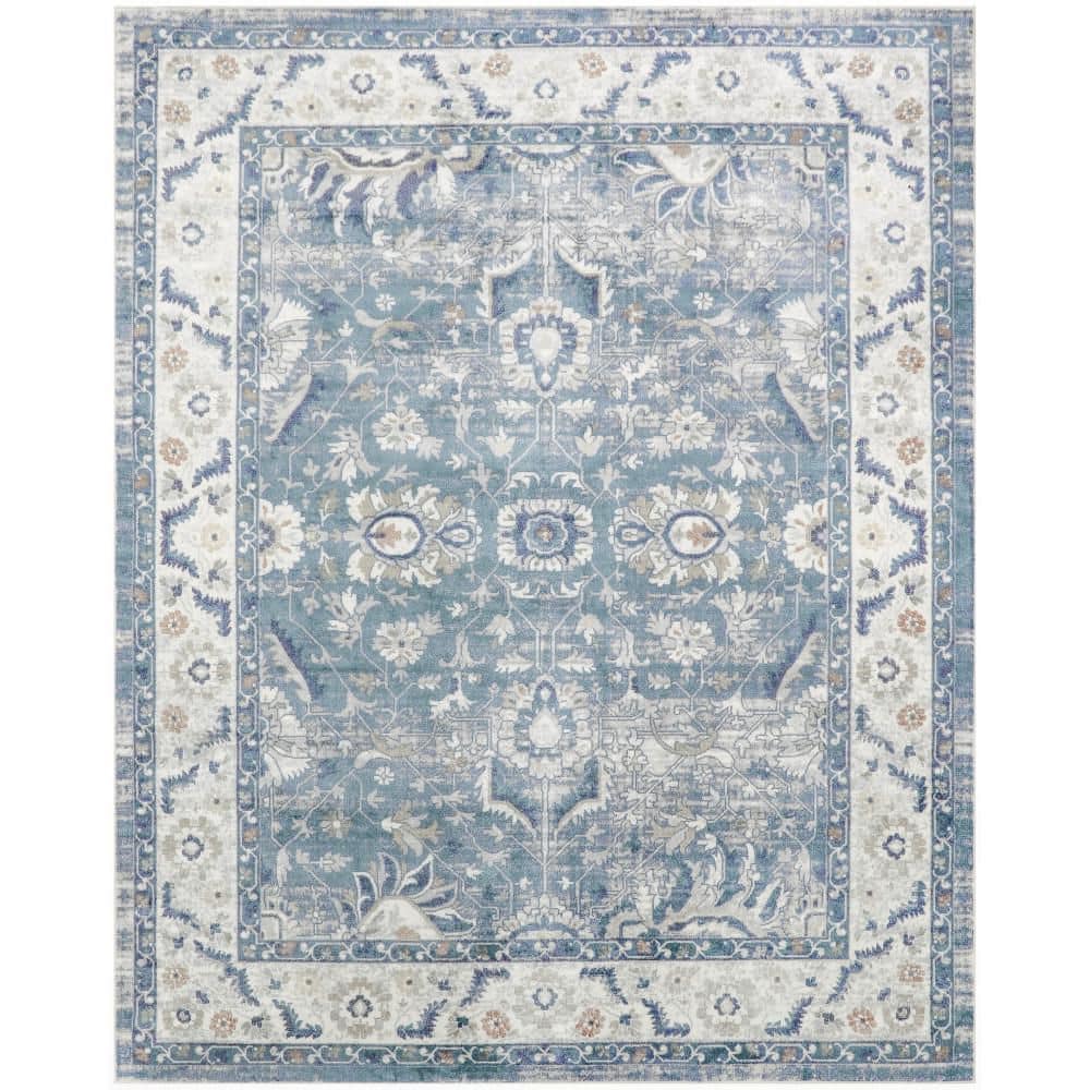 Astra Machine Washable Blue 8 ft. x 10 ft. Medallion Traditional Area Rug price history on PriceWatchPro