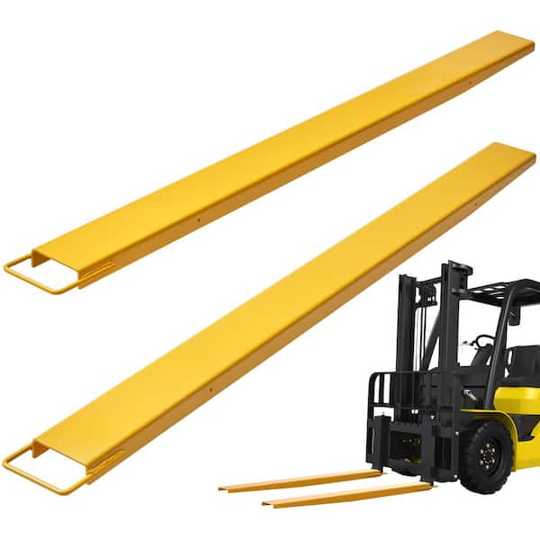 VEVOR Pallet Fork Extensions 84 in. L x 5.5 in. W Heavy-Duty Carbon Steel Fork Extensions for Forklifts (1-Pair, Yellow)