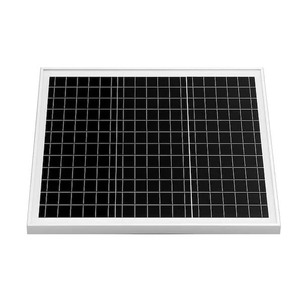 20-Watt 12-Volt Solar Panel Charger, Built-in Controller, Monocrystalline IP65 Waterproof for Gate Farm Lawn