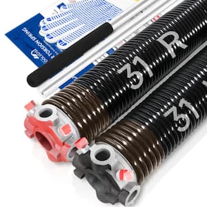 0.234 in. Wire x 2 in. x 31 in. L Electrophoresis Garage Door Torsion Springs in Red Left and Right with Winding Bars