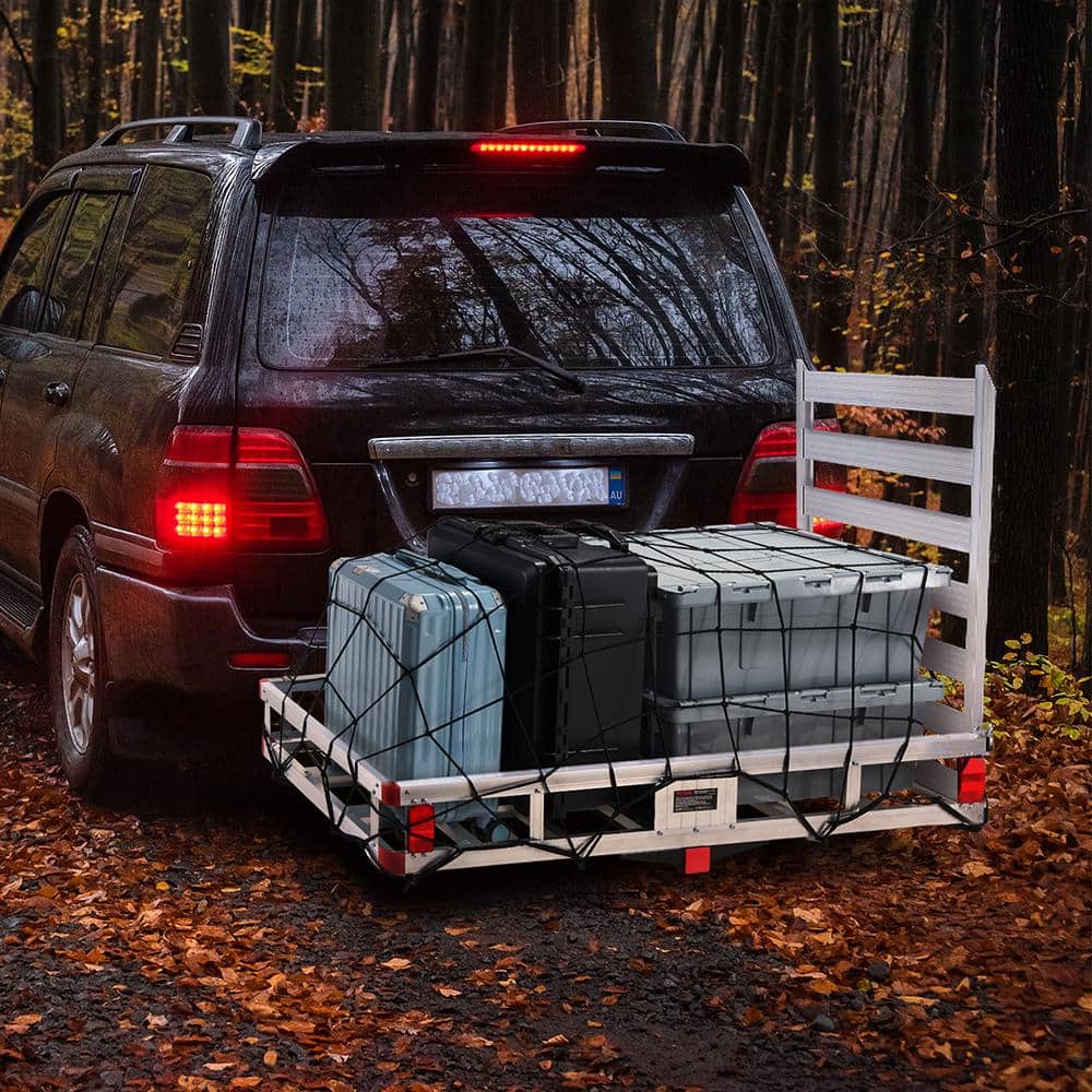 VEVOR Aluminum Hitch Cargo Carrier with Folding Ramp for Vans and Trucks