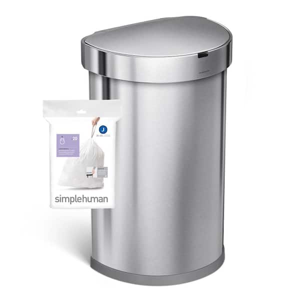  Code P 50 Count Drawstring Trash Bags, 1.2 Mil White Garbage  Can Liners, Compatible with simplehuman Code P