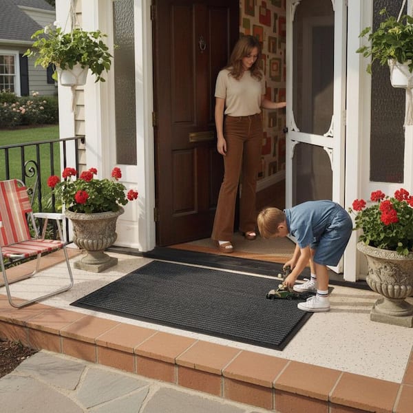 Gray 24 in. x 48 in. Indoor/Outdoor Door Mat for Entryway LINBQ310