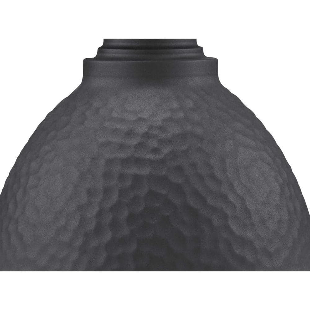 Modern Englewood 8'' Black Steel Wall Lantern with Copper Accents