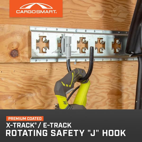 Grey Powder Coated Rotating Safety J Hook (1-Pack)