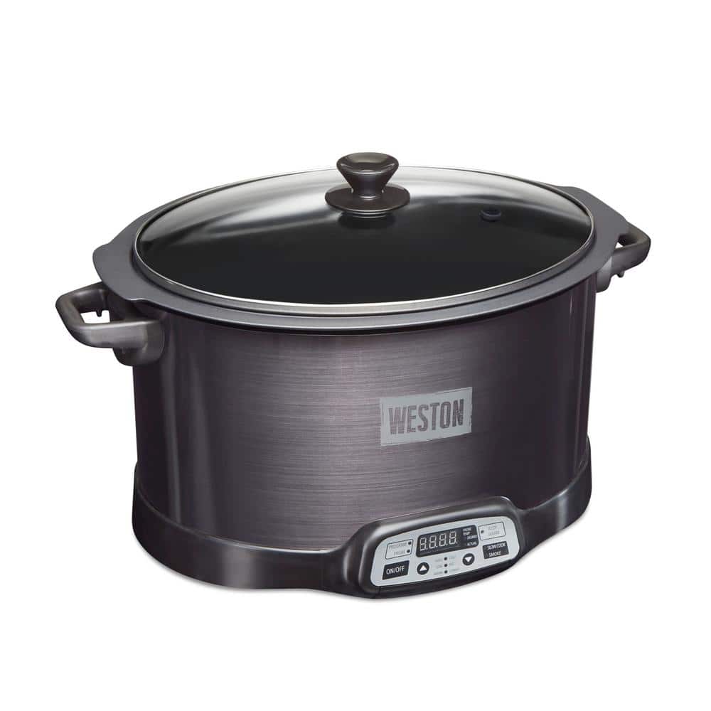SEE NOTES WESTON BRANDS 2 In 1 Indoor Electric Smoker Slow Cooker 6 Quart