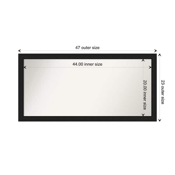 Amanti Art Midnight Black Narrow 47.25 in. x 23.25 in. Custom Non-Beveled Wood Framed Bathroom Vanity Wall Mirror