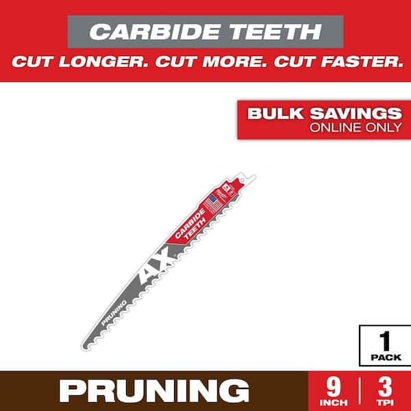9 in. 3 TPI Pruning Carbide Teeth Wood Cutting SAWZALL Reciprocating Saw Blade (1-Pack)