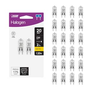 20-Watt Bright White (2700K) T4 G8 Bi-Pin Base Dimmable Halogen Light Bulb (24-Pack)