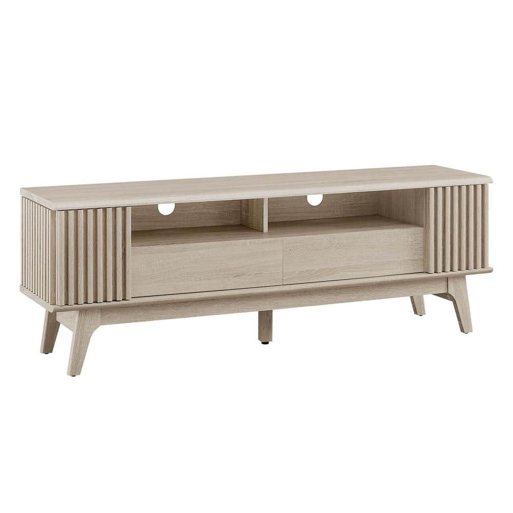 Eudora 60'' Light Oak Modern TV Stand with Cabinet
