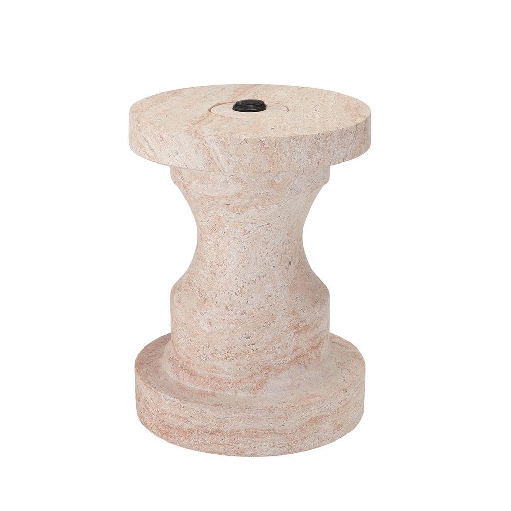 Rivmont Modern Magnesium Oxide Round Patio Umbrella Base in Natural, Outdoor Side Table with Umbrella Hole price history on PriceWatchPro