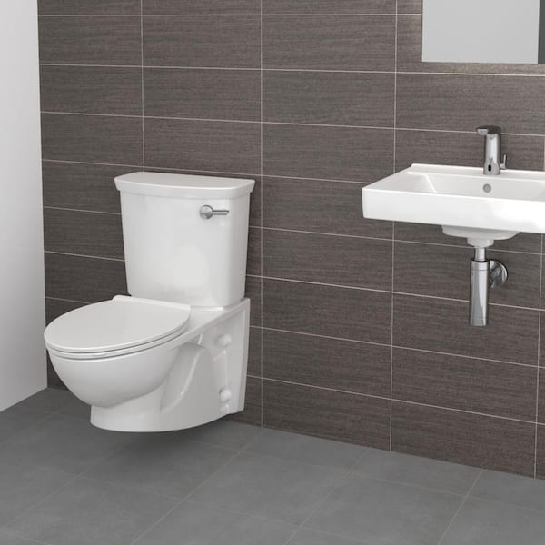 Glenwall VorMax Wall-Hung 2-Piece 1.28 GPF Single Flush Elongated Toilet with Right Hand Trip Lever in White