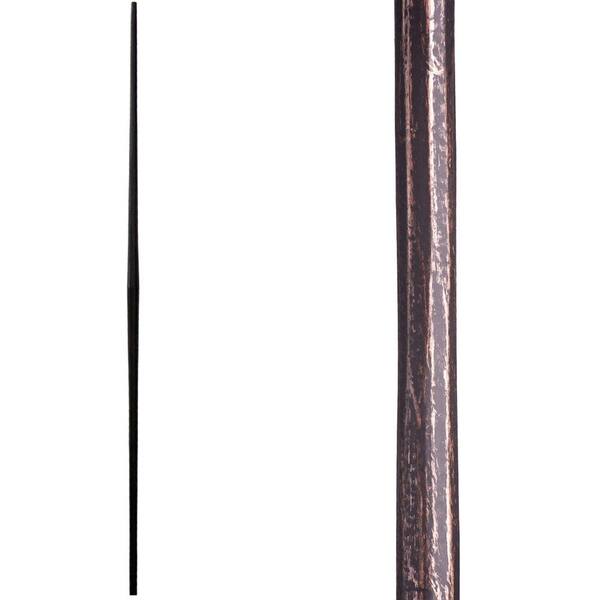 HOUSE OF FORGINGS Tuscan Round Hammered 44 in. x 0.5625 in. Oil Rubbed Bronze Plain Tapered Bar Solid Wrought Iron Baluster