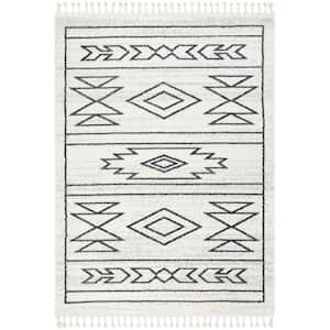Serenity Gota Ivory Moroccan Tribal 5 ft. 3 in. x 7 ft. 3 in. Distressed Area Rug