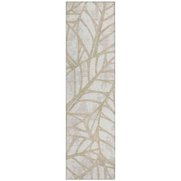 Chantille Machine Washable Indoor/Outdoor Abstract ACN2866 Ivory 2 ft. x 7 ft. Runner Rug