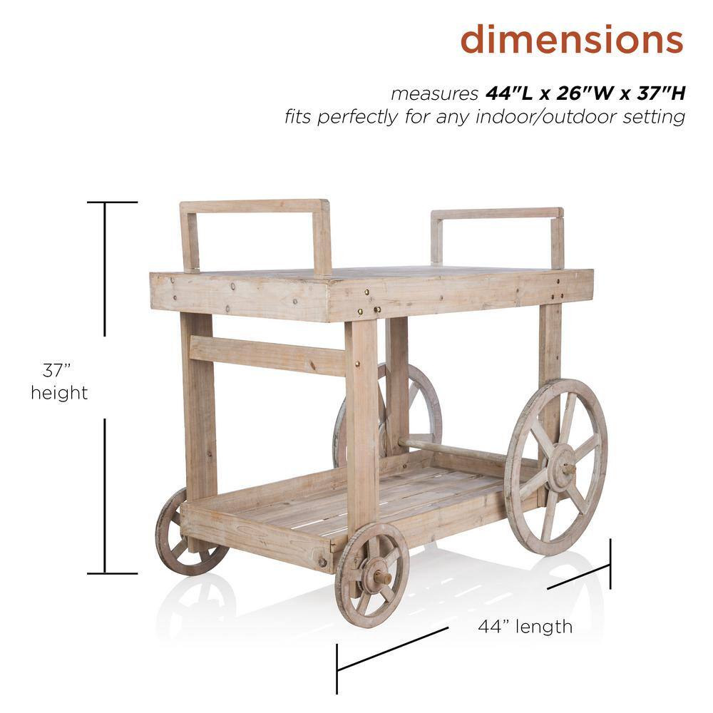 Rustic Multi-Color Wooden Garden Cart Display with Wheels