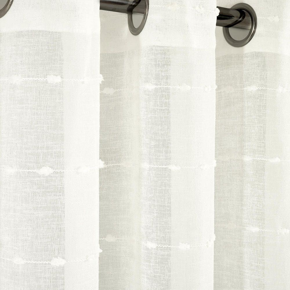 Extra Wide White Sheer Grommet Curtain Panel for Large Windows