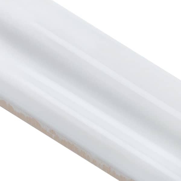 Newport White 1 in. x 10 in. Polished Ceramic Wall Pencil Liner Tile