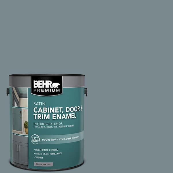 BEHR PREMIUM 1 gal. #AE-41 Diplomat Blue Satin Enamel Interior/Exterior Cabinet, Door & Trim Paint