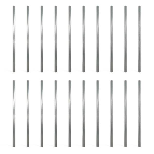 Silver Galvanized 1-7/8 in. x 1-7/8 in. x 6 ft. Steel Line Chain Link Fence Post (20 Pack)