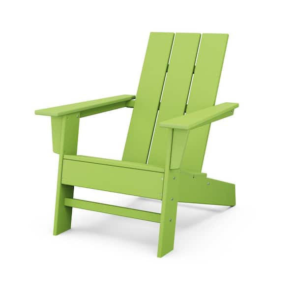 POLYWOOD Grant Park Lime HDPE Plastic Modern Adirondack Outdoor Chair   Polywood Plastic Adirondack Chairs Ad220li 64 600 