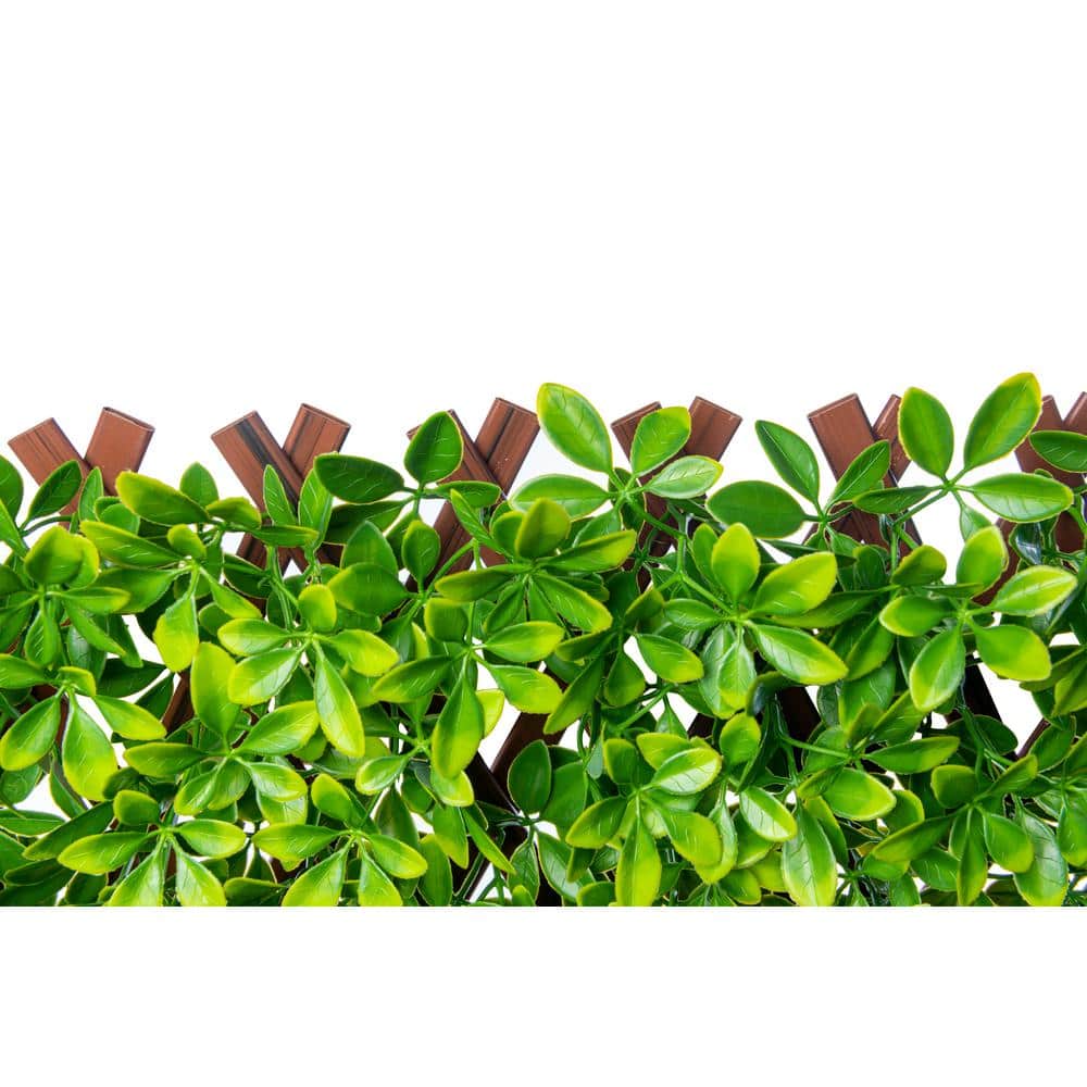 72" x 36" Green Vinyl Leaf Garden Trellis