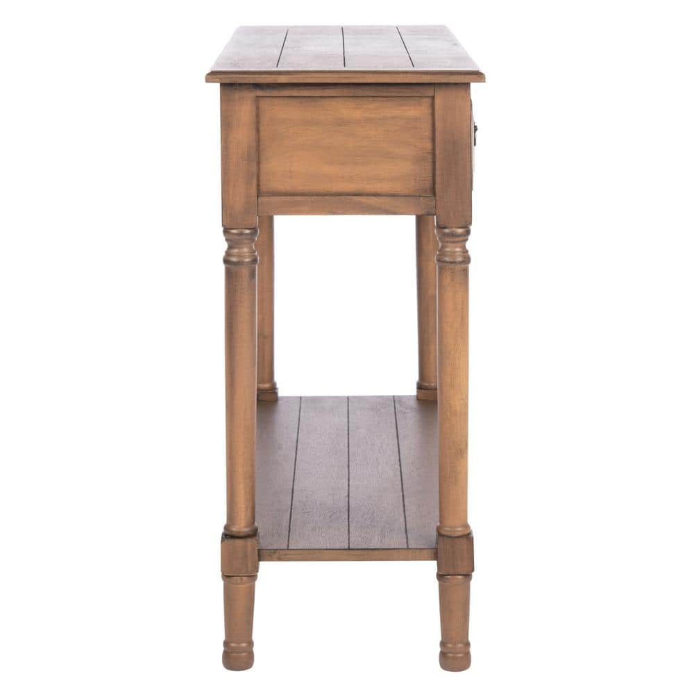 Primrose Warm Brown Wood & Metal Console Table with Storage