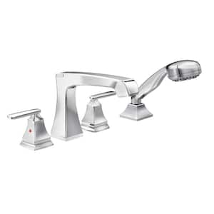 Ashlyn 2-Handle Deck Mount Roman Tub Faucet Trim Kit in Chrome with Hand Shower (Valve Not Included)