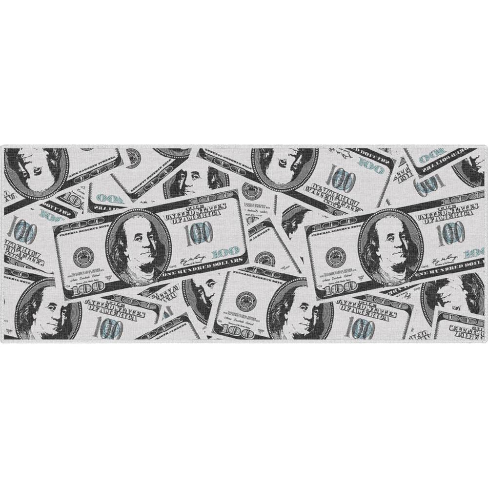 Money Dollar Stacked Novelty Printed Green 3 ft. 11 in. x 9 ft. 10 in. Runner Area Rug price history on PriceWatchPro