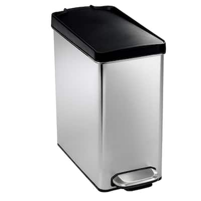 simplehuman 45-Liter Fingerprint-Proof Brushed Stainless Steel Butterfly  Step-On Trash Can CW1897 - The Home Depot