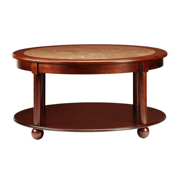 Unbranded 36 in. W Essex Suffolk Cherry Round Coffee Table