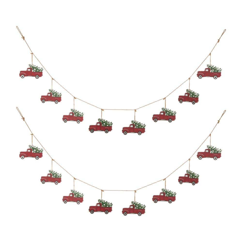 72 in. H Red Metal Christmas Truck Garland (2-Pack) price history on PriceWatchPro