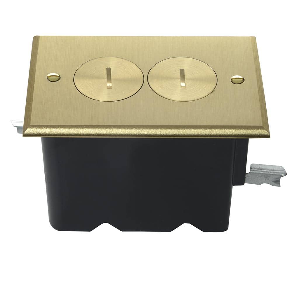 Pass and Seymour Slater Brass 1-Gang Floor Box with Tamper-Resistant Duplex Outlet for Wood Sub-Floor price history on PriceWatchPro