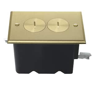 Pass & Seymour Slater Bronze 1-Gang Floor Box with Tamper-Resistant Duplex Outlet for Wood Sub-Floor