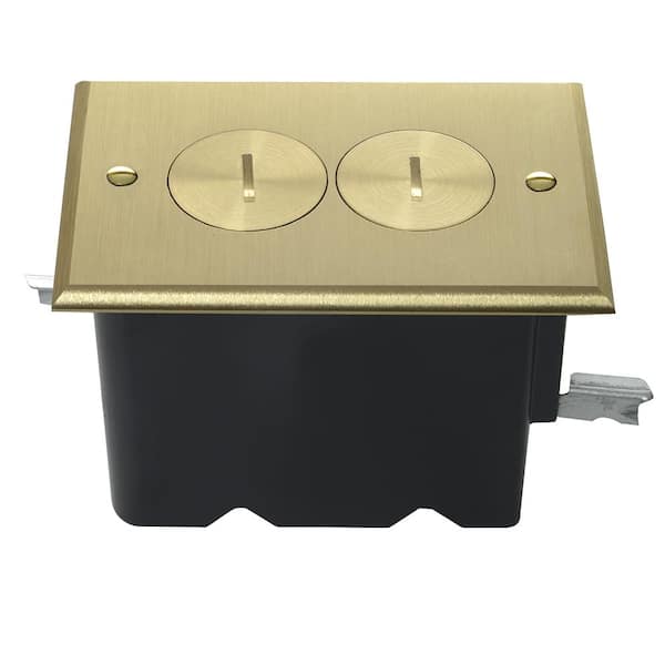 Legrand Pass & Seymour Slater Bronze 1-Gang Floor Box with Tamper-Resistant Duplex Outlet for Wood Sub-Floor