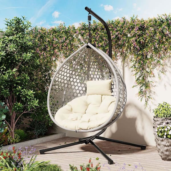 Nest Circle Chair 一人掛けチェア　グレー　NS-537GY Gray Wicker Outdoor Egg Chair Lounge Chair Patio Swing Chairs