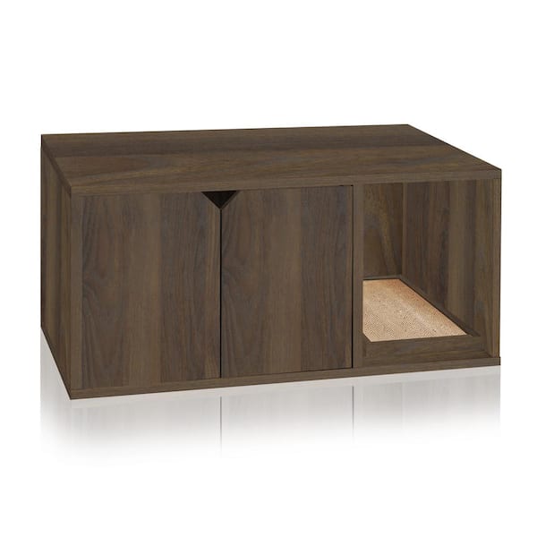 Way Basics Katville 20.5 in. L x 35.8 in. W x 16.9 in. H Eco zBoard Cat Litter Box Enclosure, Royal Walnut