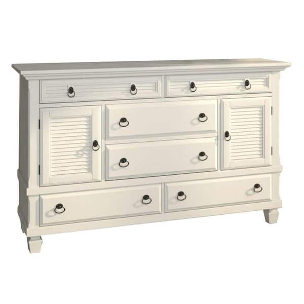 Benjara 18 in. White 6-Drawer Wooden Dresser Without Mirror