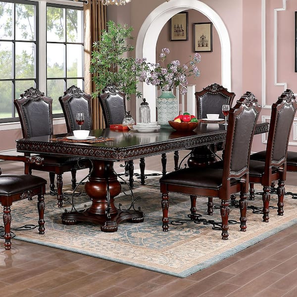 Brown Cherry Wood Dining Table