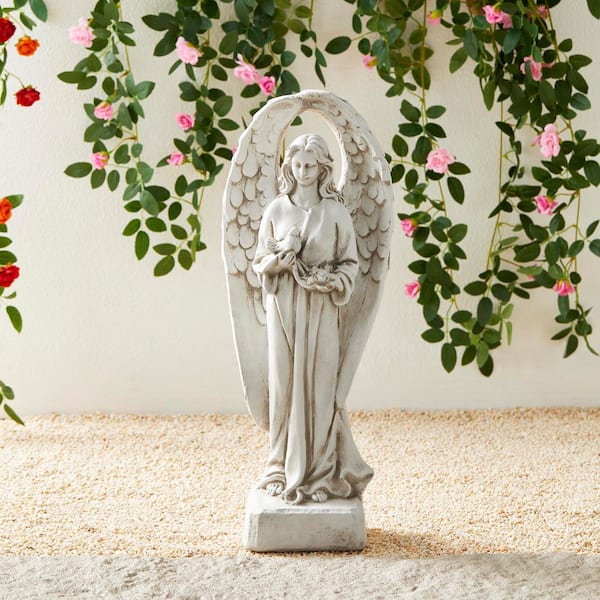 20.5 in. H MGO Standing Archangel Garden Statue