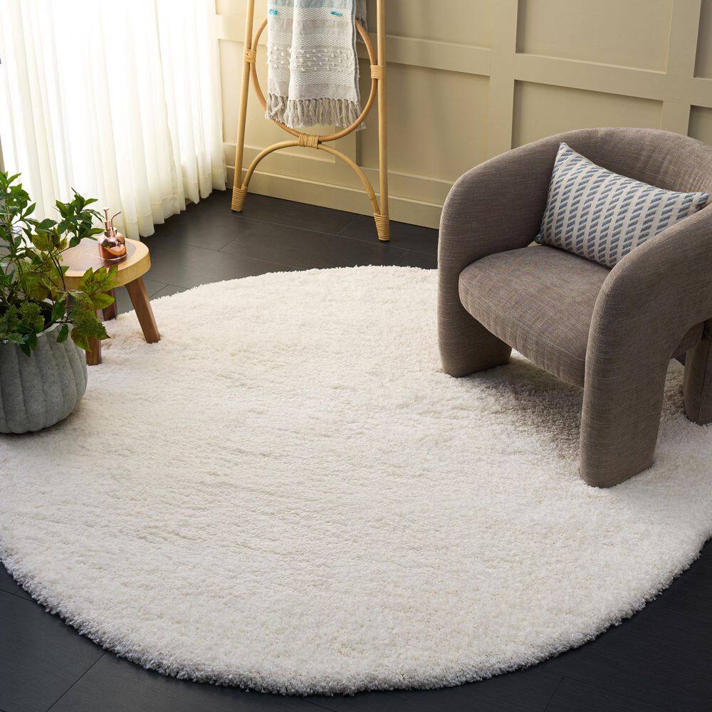 Shag 8 X 8 White Solid Color Round Rug price history on PriceWatchPro