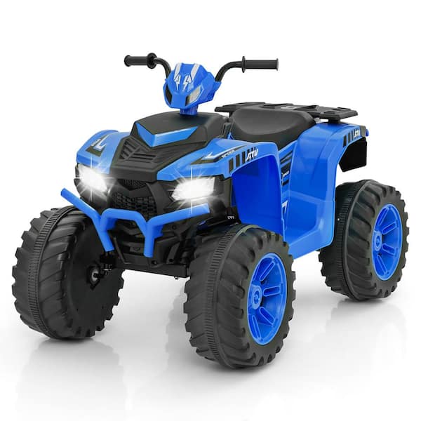 Gymax 13.5 in. Blue Kids Ride-On Car with Wireless Connection Music Radio