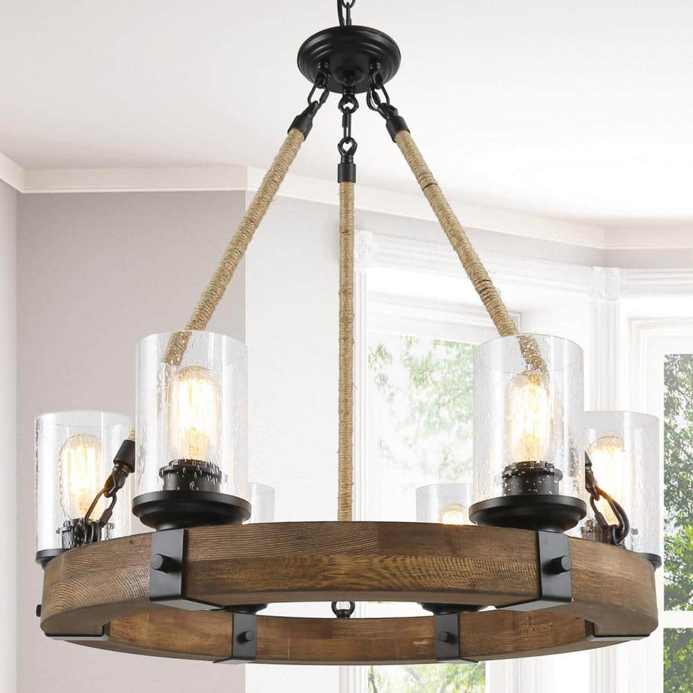 rustic 6 light chandelier